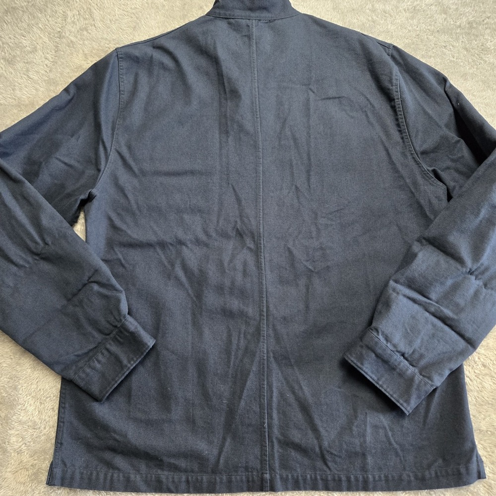 Jones of Boerum Hill Mens Navy Blue Canvas Chore Coat Mandarin Collar Jacket XL - Picture 2 of 10